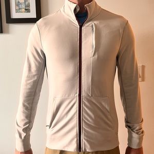 Lululemon Zip up Hoodie - White w/ Red zipper